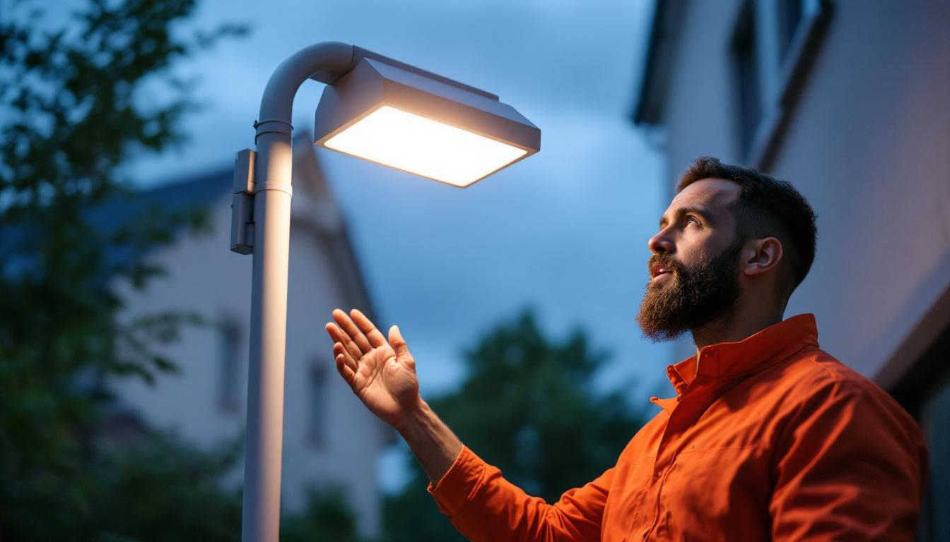 A photograph of capture a photograph of a lithonia canopy light installed in an outdoor setting