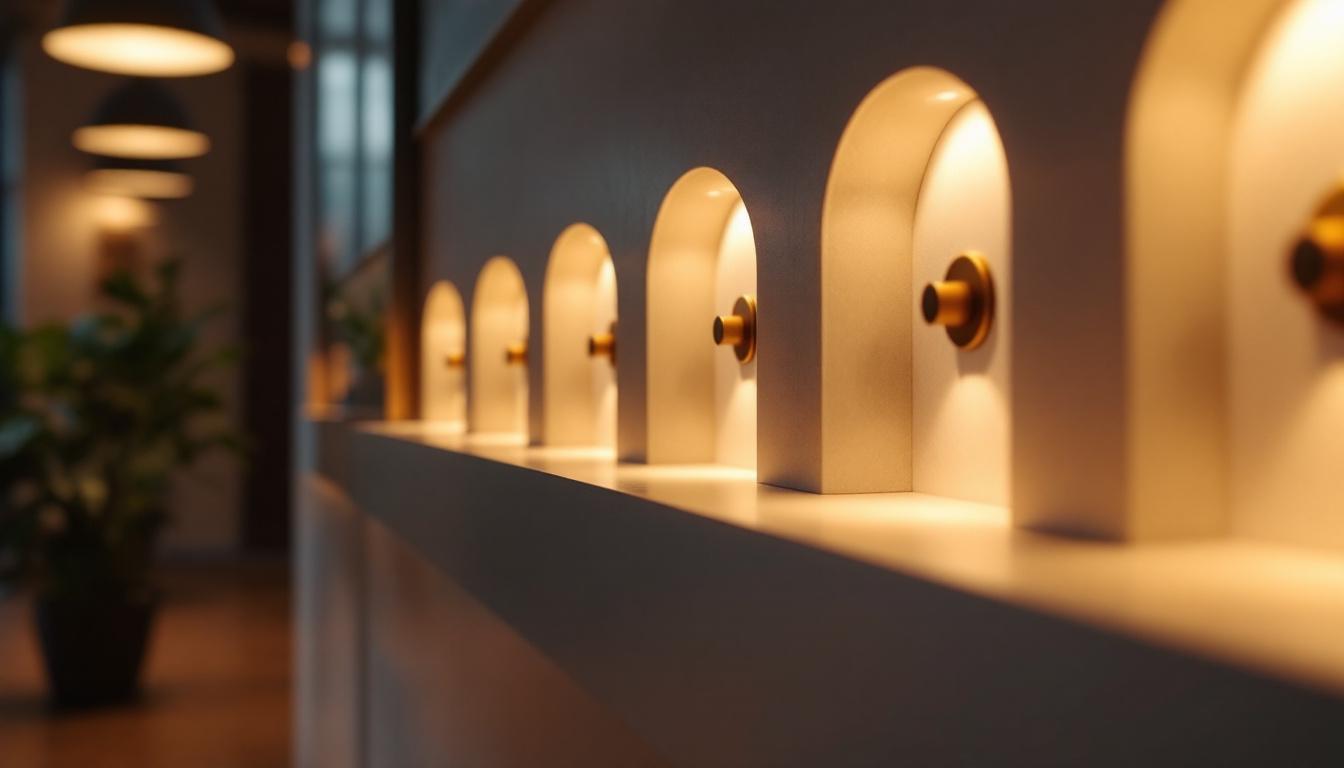 A photograph of a modern interior space showcasing sleek inset lights illuminating the area