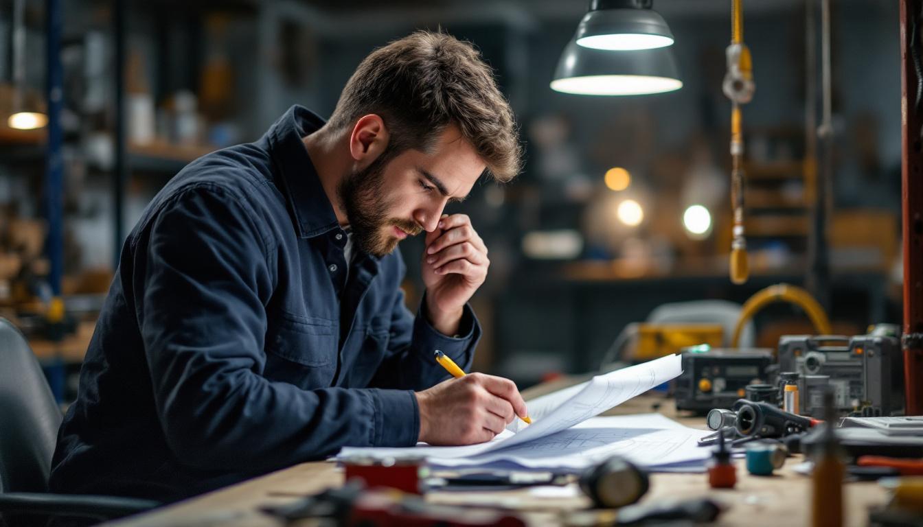A photograph of a focused electrical engineer working with retrofitting kits