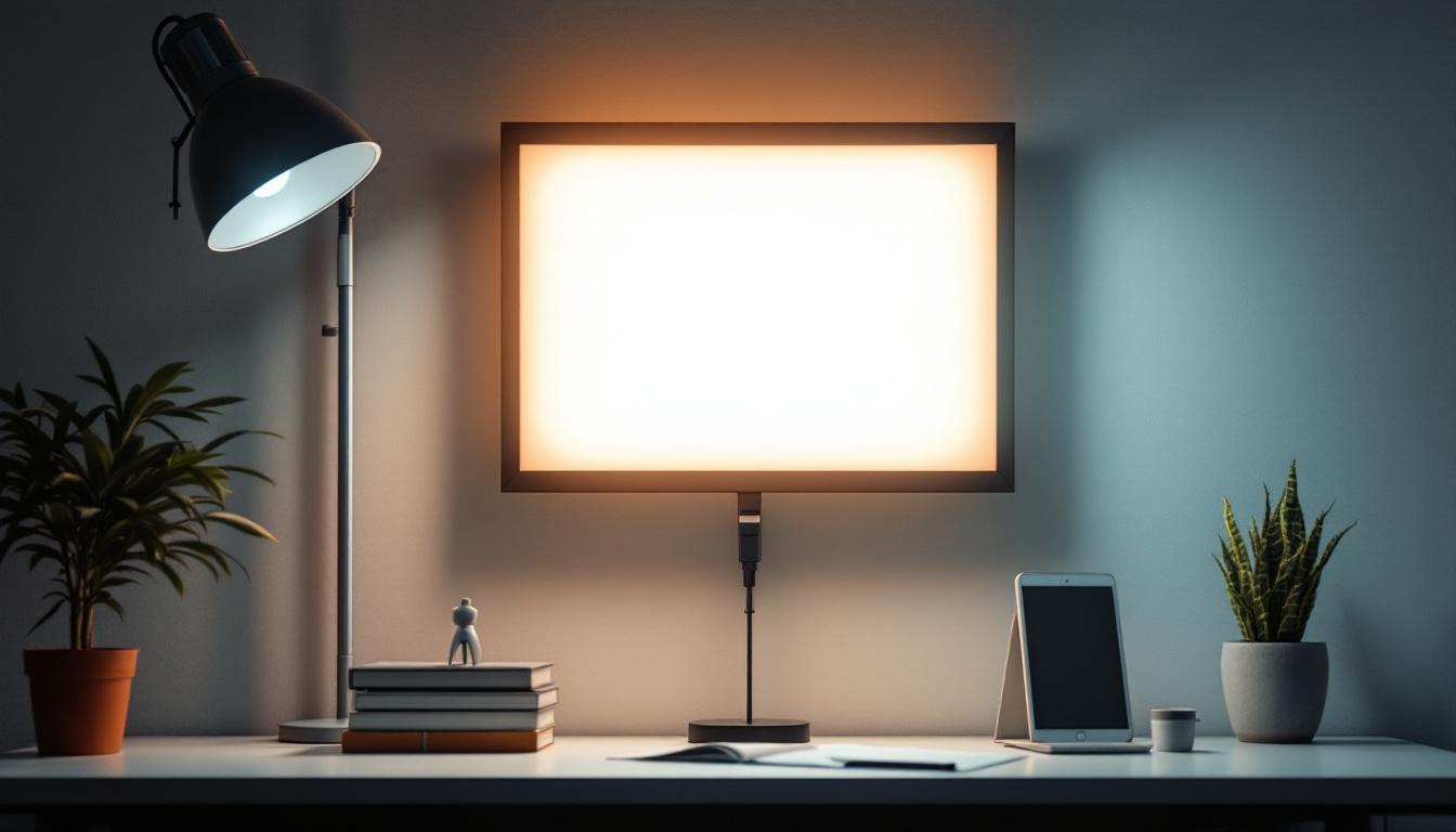 A photograph of a well-lit fluorescent light box in a professional setting