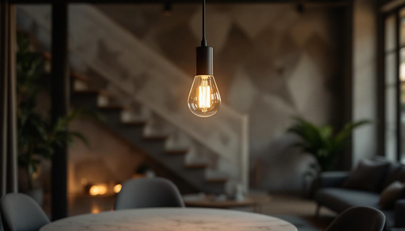 A photograph of a beautifully designed light fixture hanging in an aesthetically pleasing interior setting