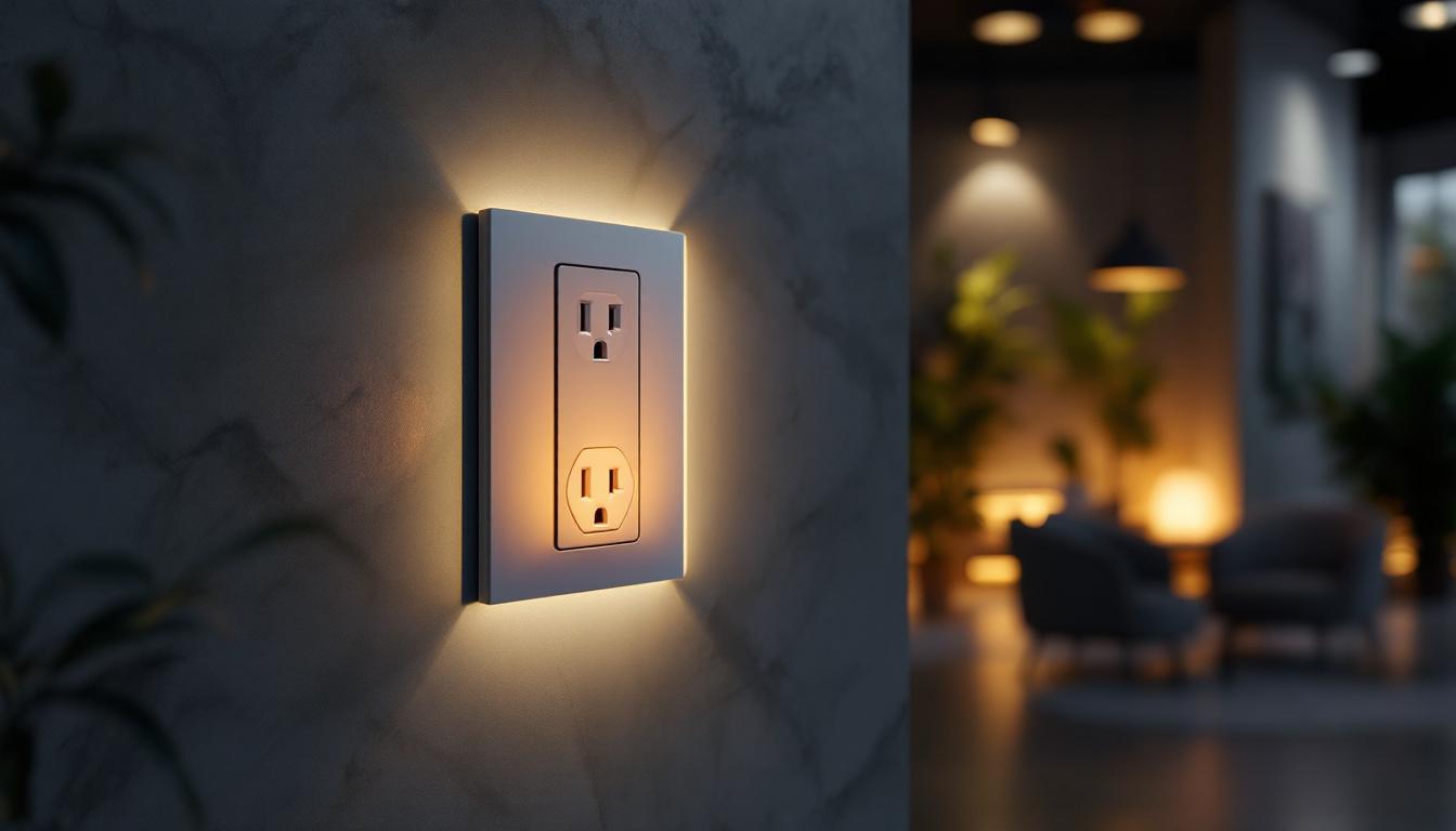 A photograph of a modern outlet housing design that showcases innovative lighting technologies