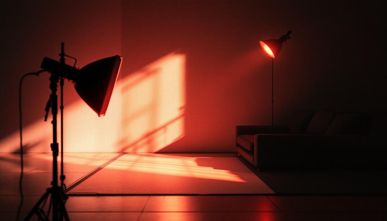 A photograph of a well-lit scene showcasing the unique effects of a 4-way light setup compared to traditional lighting methods