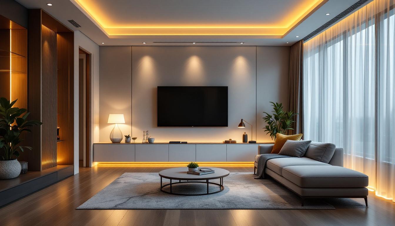 A photograph of a beautifully designed room showcasing recessed lighting in action