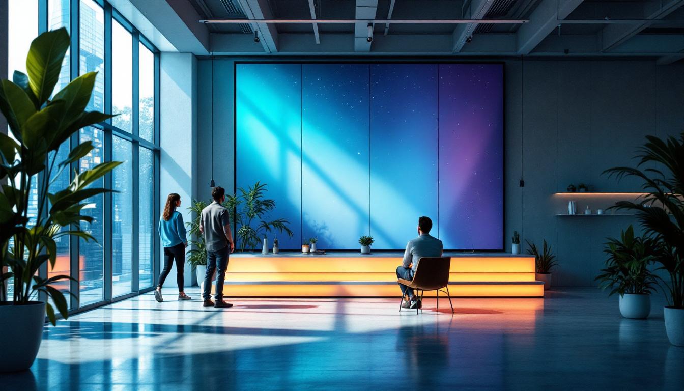 A photograph of a well-lit interior space showcasing innovative lighting technology in action