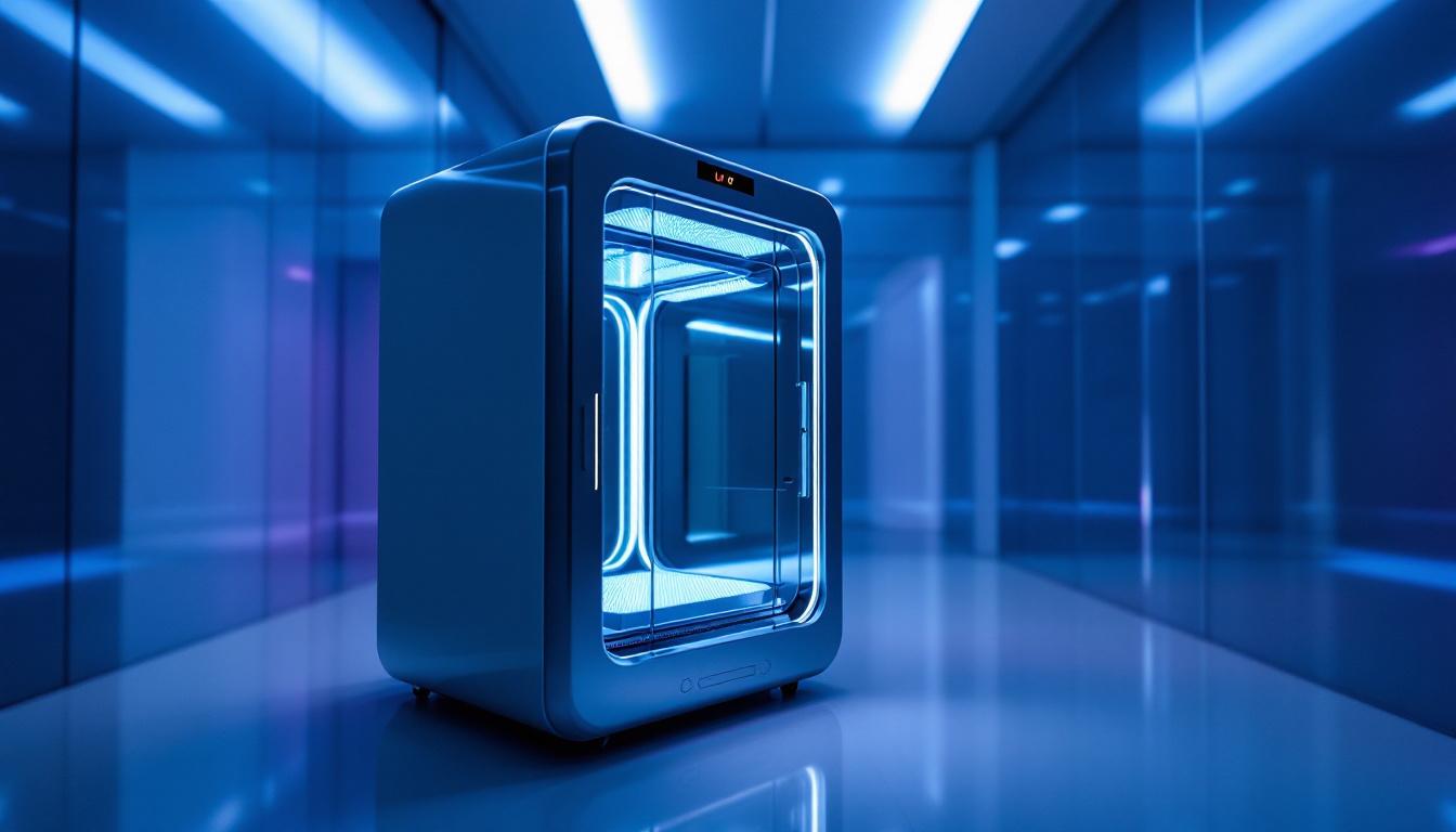 A photograph of a uv room sterilizer in action