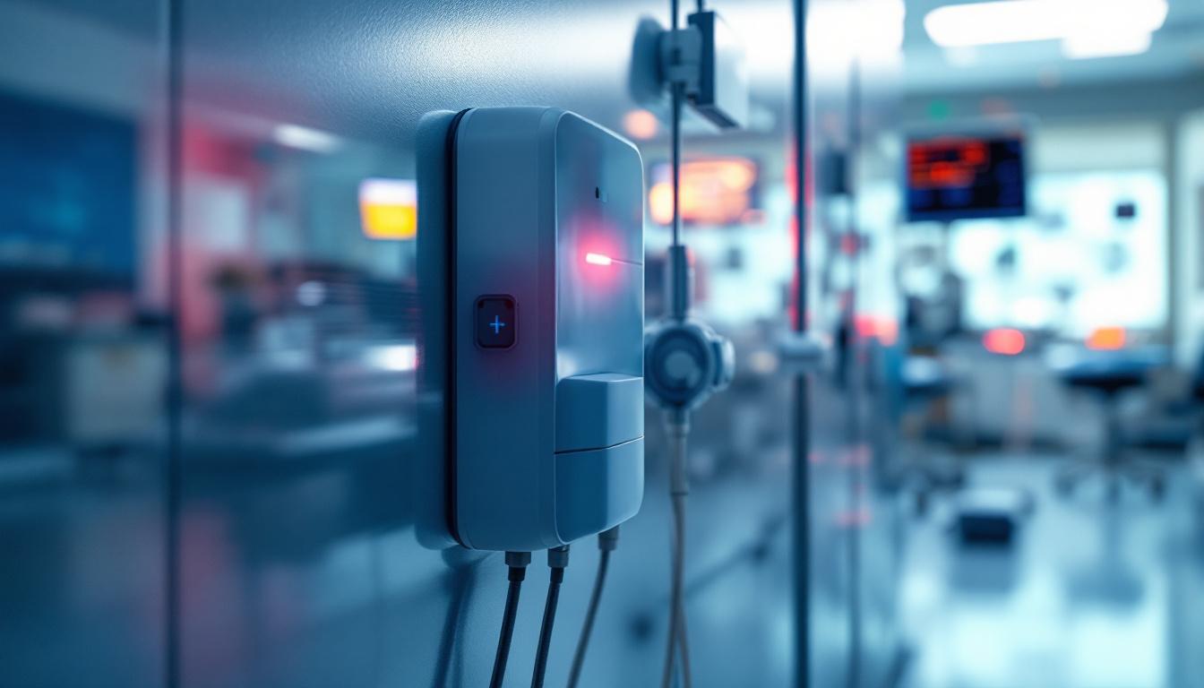 A photograph of a hospital-grade receptacle installed in a clinical setting