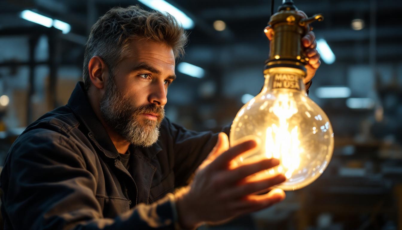 A photograph of a skilled engineer examining a stylish
