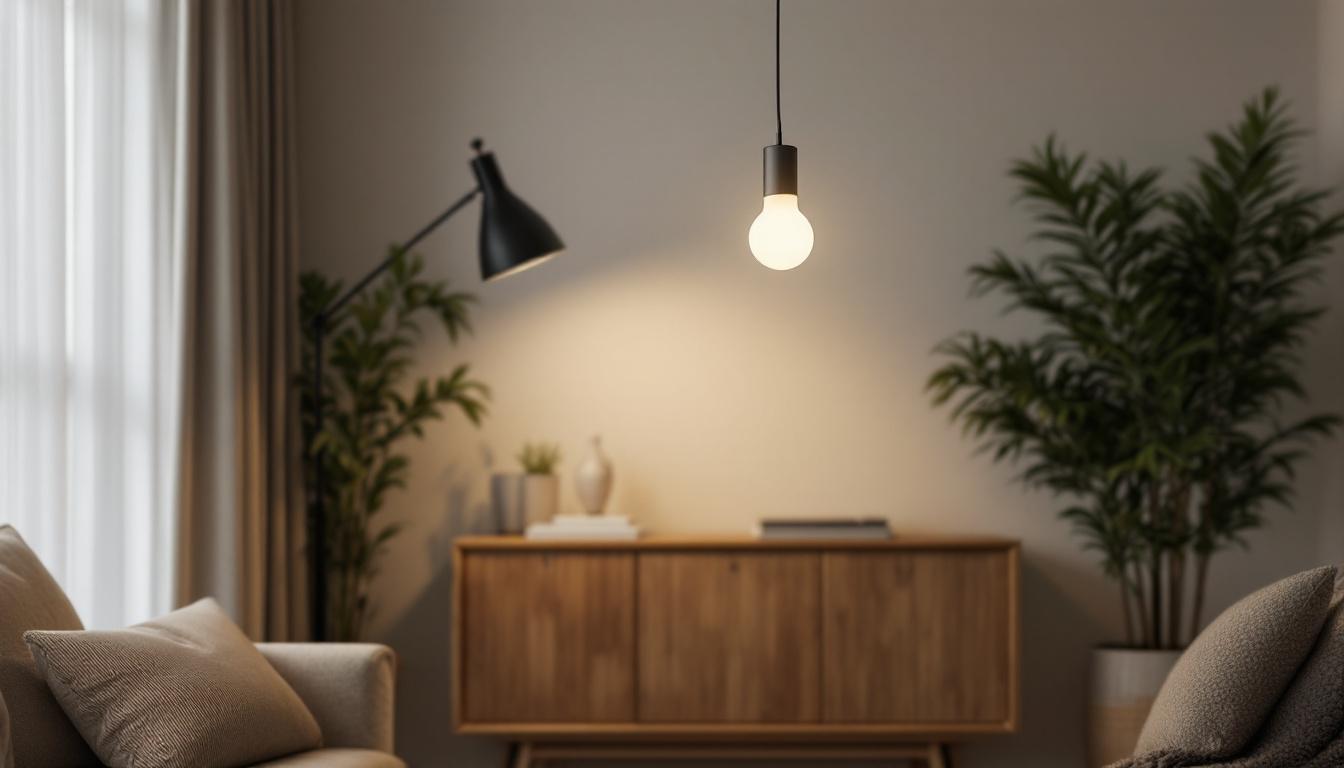 A photograph of a stylish 2-foot light fixture in a well-designed interior setting