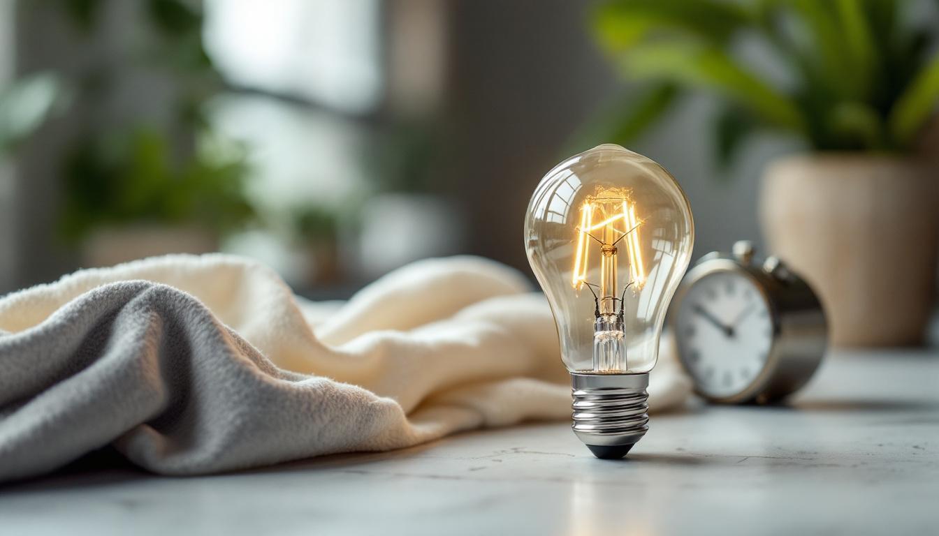 A photograph of a b base light bulb in a well-lit environment