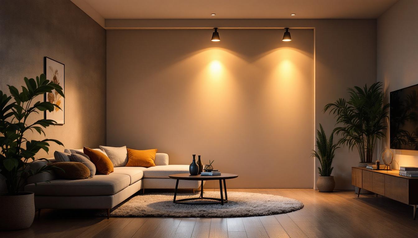 A photograph of a beautifully lit room showcasing a 6-inch recessed can light in action