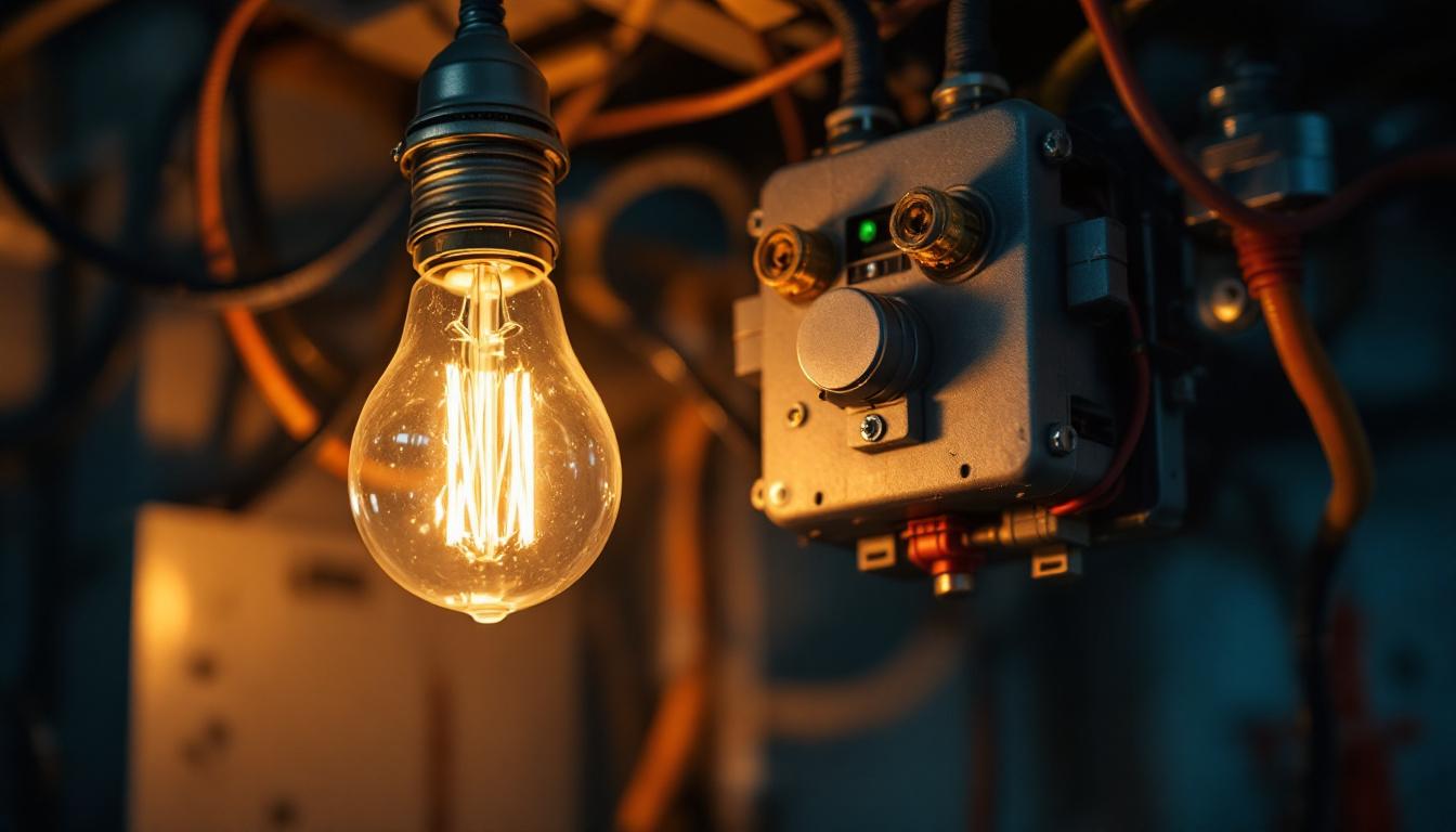 A photograph of a close-up of a mercury lamp ballast