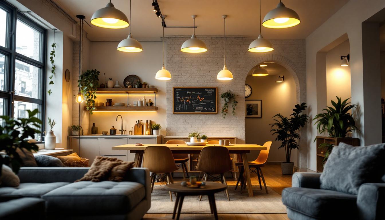 A photograph of a well-lit interior space featuring a comparison of traditional can lights and led replacements