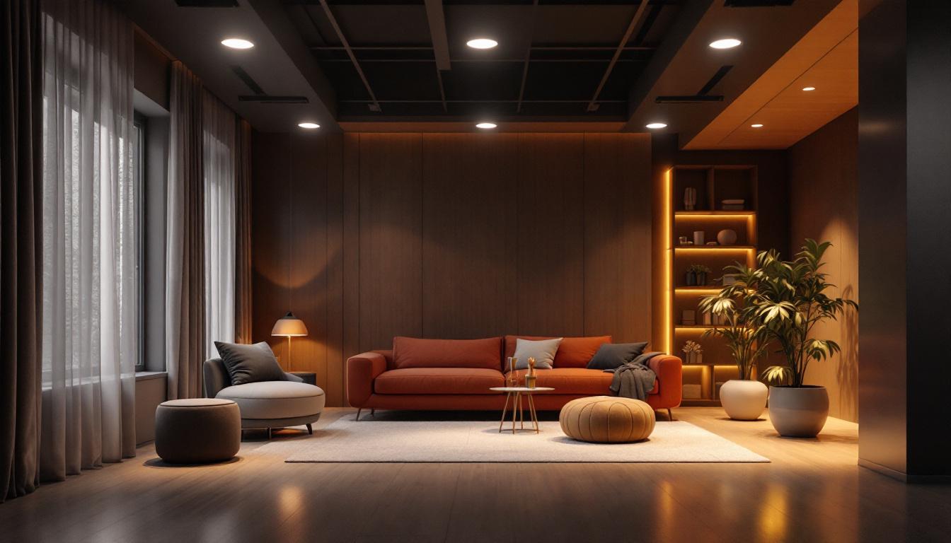 A photograph of a well-lit interior space featuring 6-inch recessed lighting fixtures