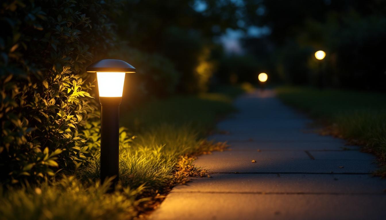 A photograph of a motion-activated light in action