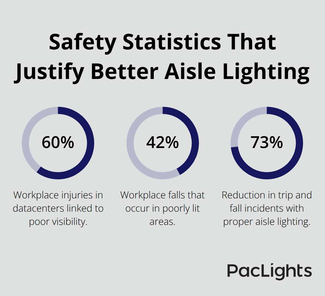 Chart showing key safety percentages related to datacenter lighting conditions in the United States.