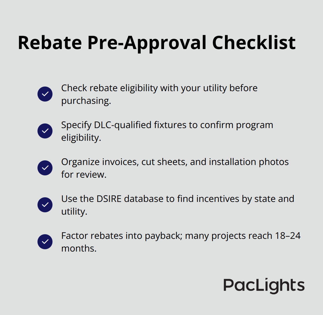 Checklist to secure utility rebates and speed LED project payback - commercial led lighting fixtures