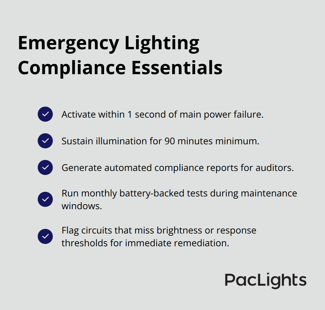 Checklist of critical emergency lighting requirements and automation for datacenters