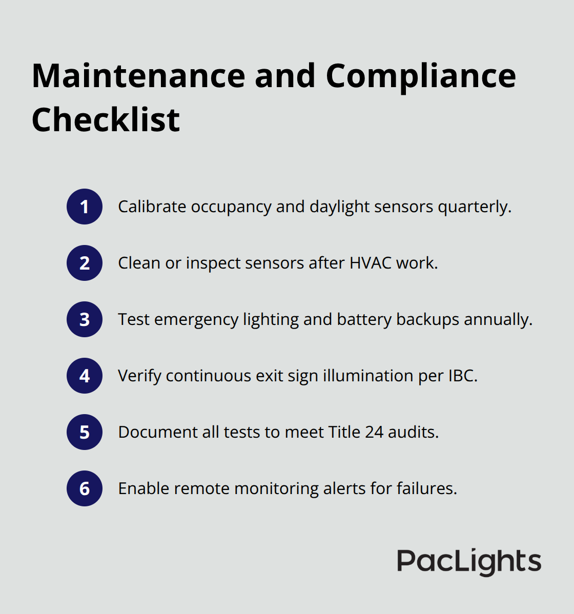 Compact checklist of key maintenance intervals and compliance tasks for datacenter lighting systems in the United States. - datacenter lighting standards