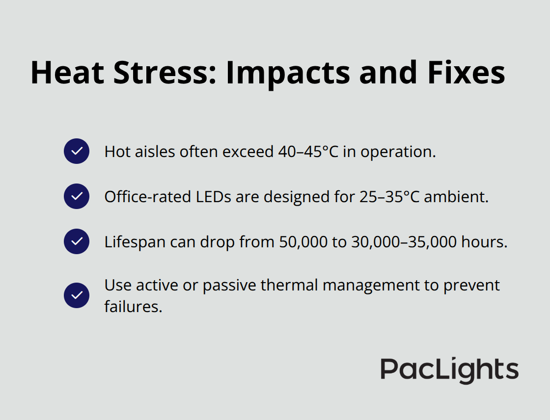 Key heat-related lighting risks and mitigation steps for U.S. datacenters. - datacenter safety lighting standards