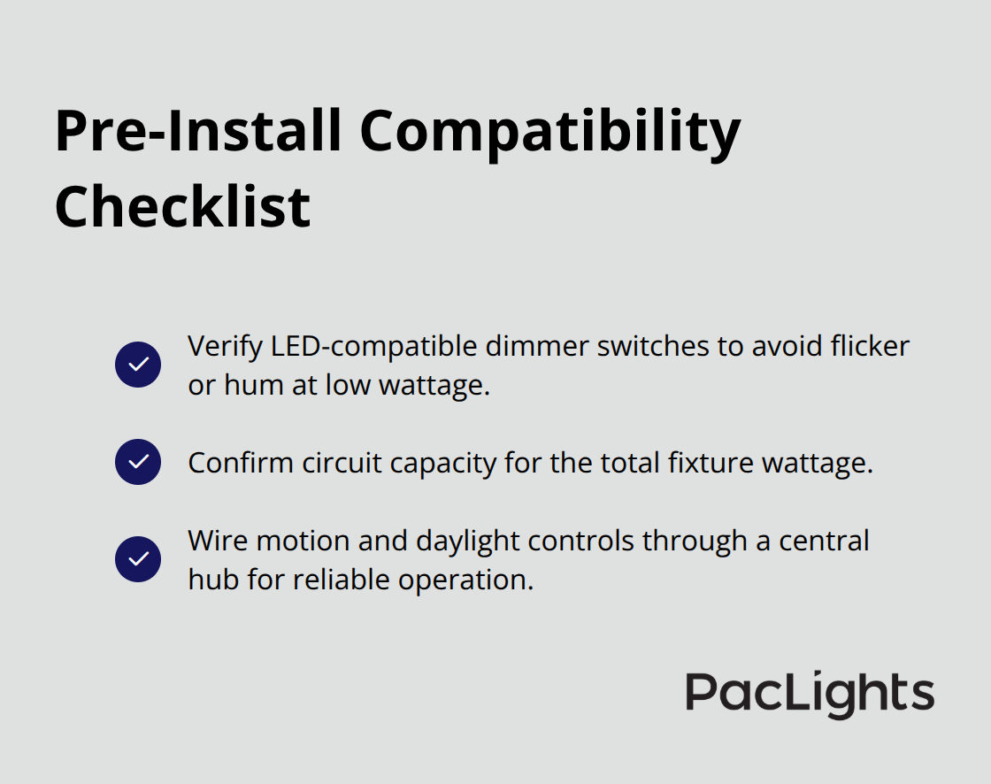 Checklist of compatibility steps before installing dimmable downlights