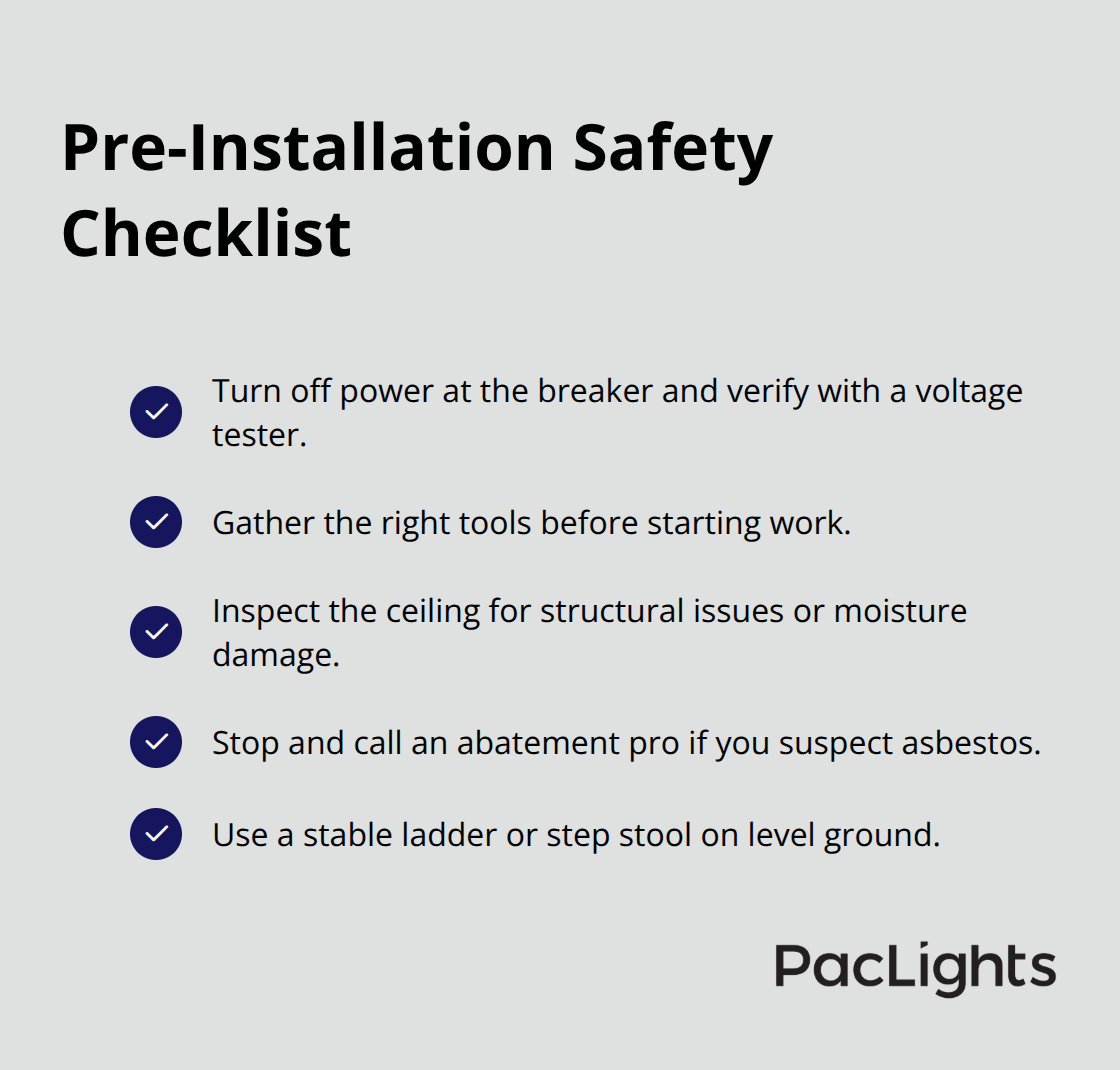 Compact checklist of essential safety steps before installing flush mount downlights