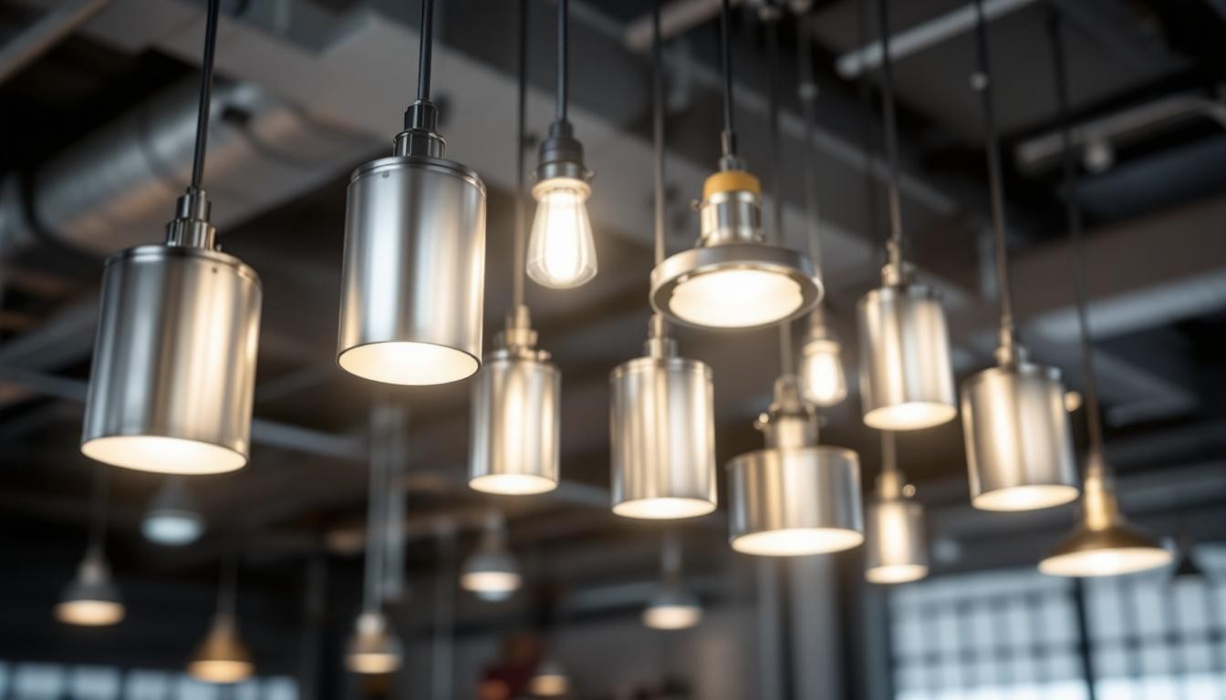 Industrial Cylinder Pendant Lights for Durable Commercial Ambience