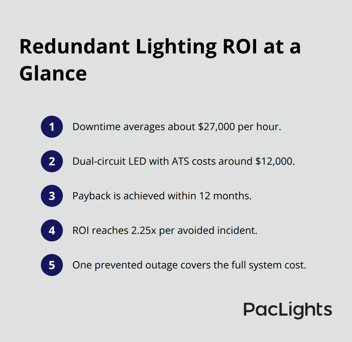 Key ROI figures for dual-circuit LED lighting in U.S. data centers - redundant lighting