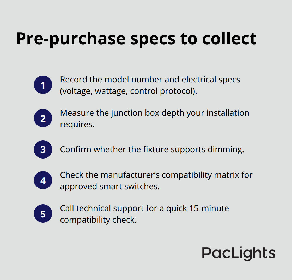 Checklist of key specifications to gather before buying smart downlights - Surface mount compatibility