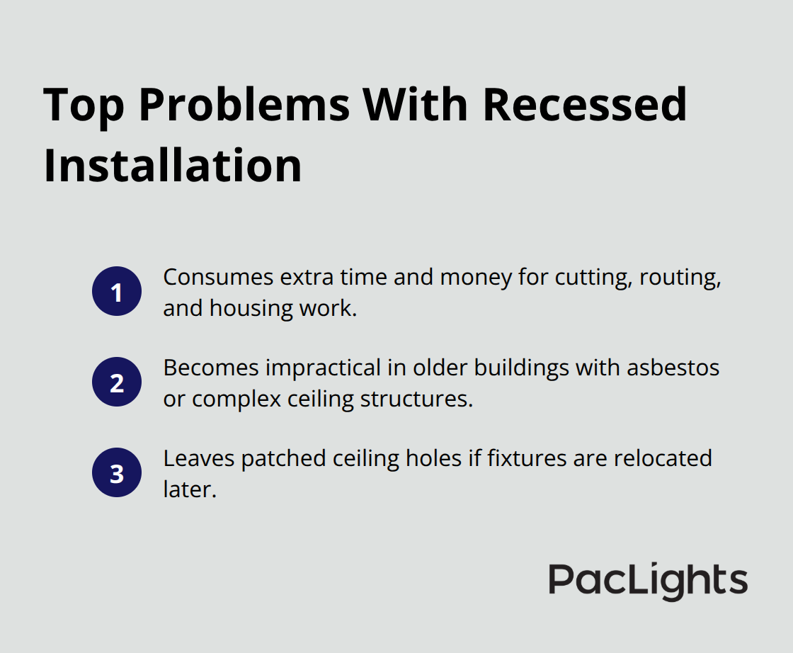 Three main drawbacks of recessed lighting installations compared to surface mount. - surface mount downlight design