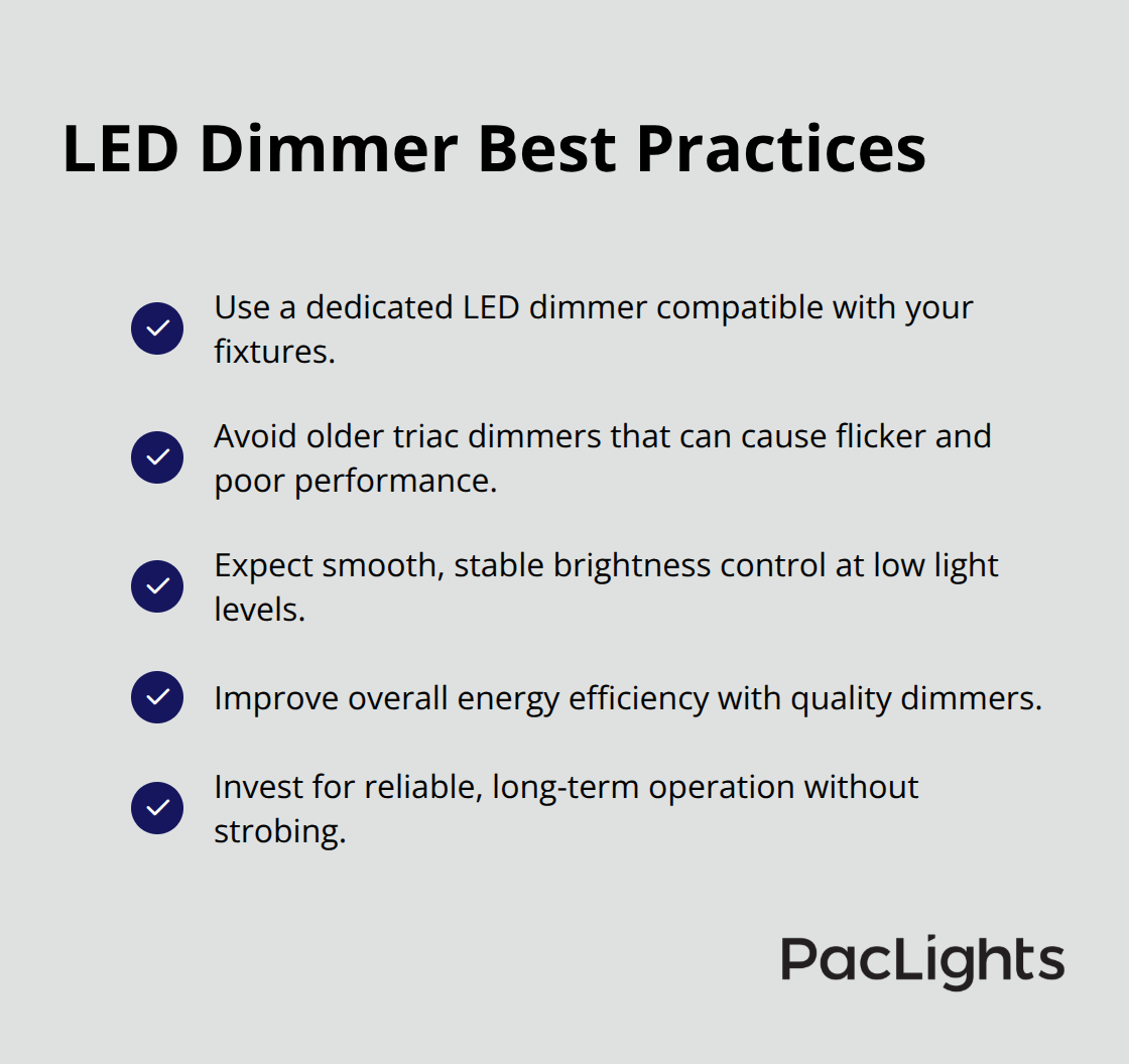 Checklist of best practices for choosing and using LED dimmers with wafer downlights - wafer downlight setup