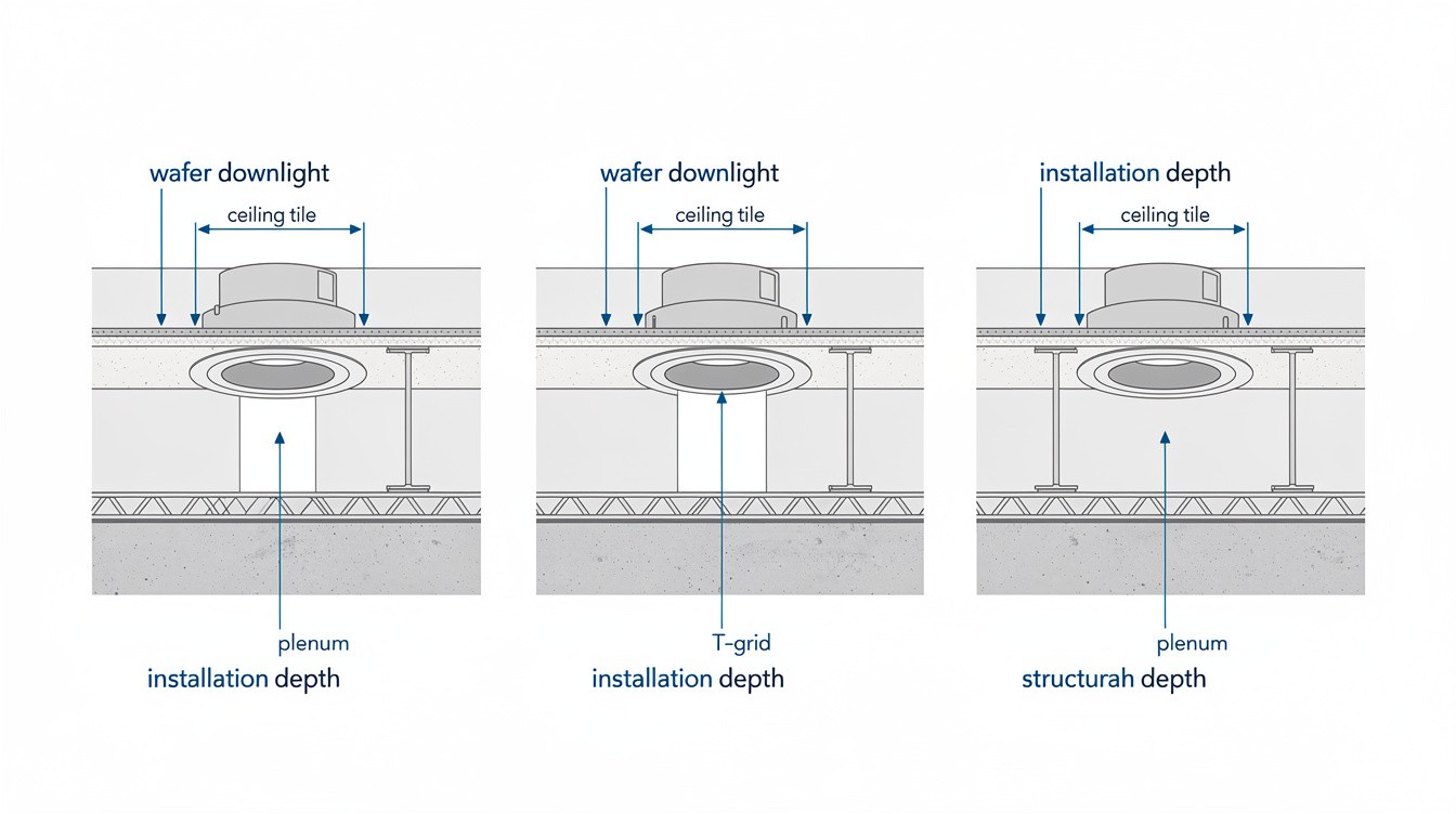 How Deep Should Wafer Downlights Be Installed in Drop Ceilings