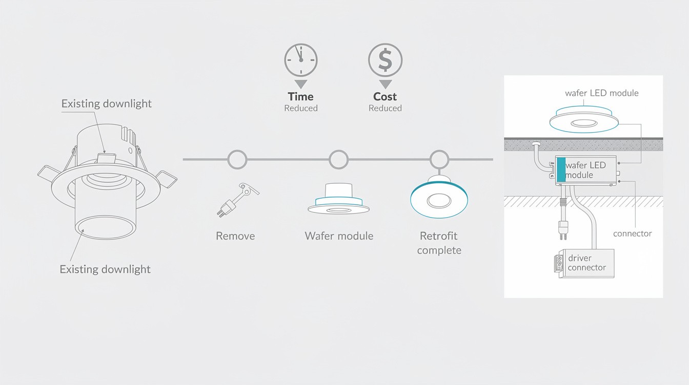 Why LED Wafer Downlight Retrofits Save Time and Money