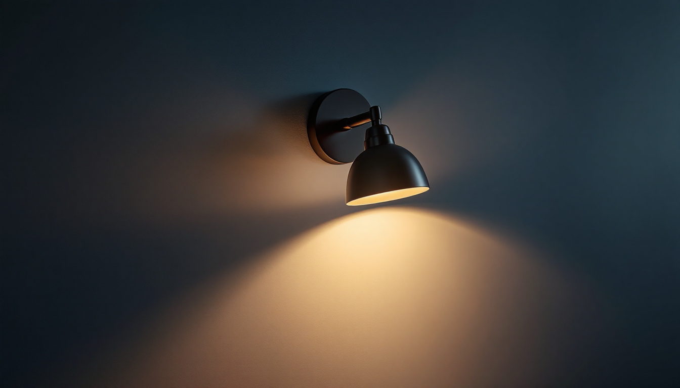 A photograph of a stylishly designed sconce light fixture mounted on a modern wall