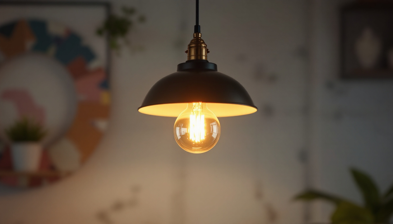 A photograph of a beautifully designed pendant light hanging in a stylish interior setting