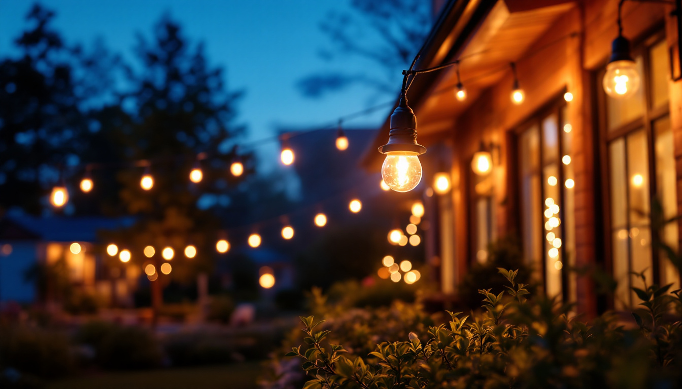 A photograph of a beautifully illuminated outdoor space at dusk