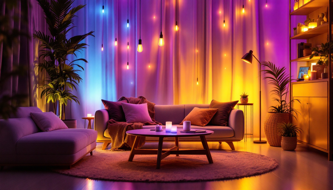 A photograph of a beautifully designed indoor space that showcases various creative lighting solutions