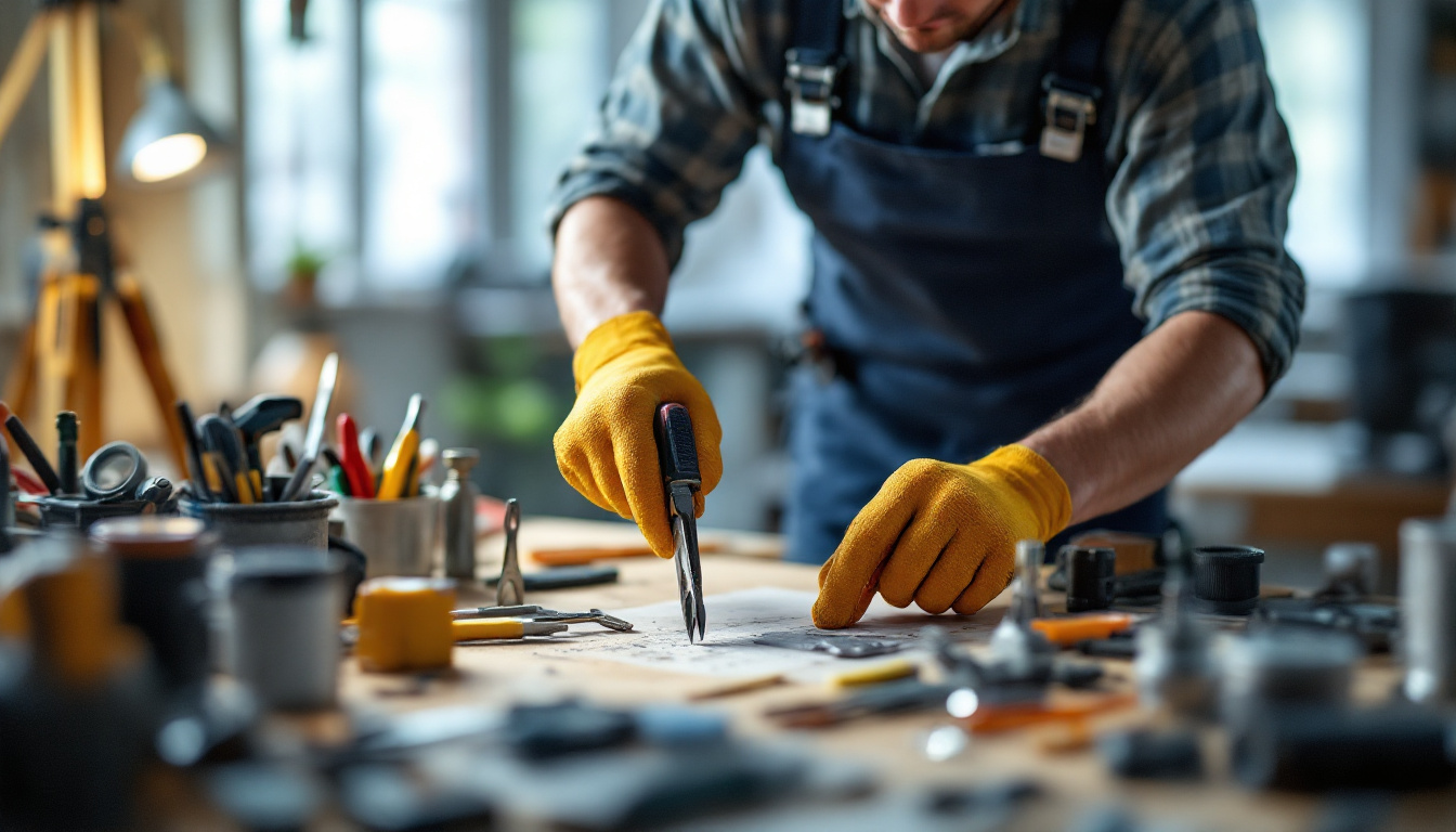 A photograph of a skilled electrician in action