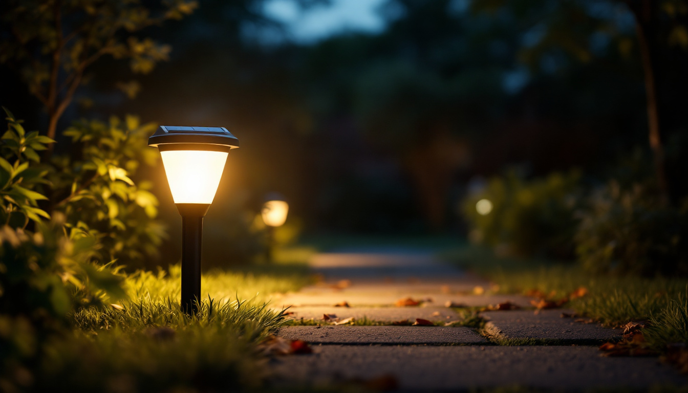 A photograph of capture a photograph of a solar-powered light bulb illuminating a dark outdoor space