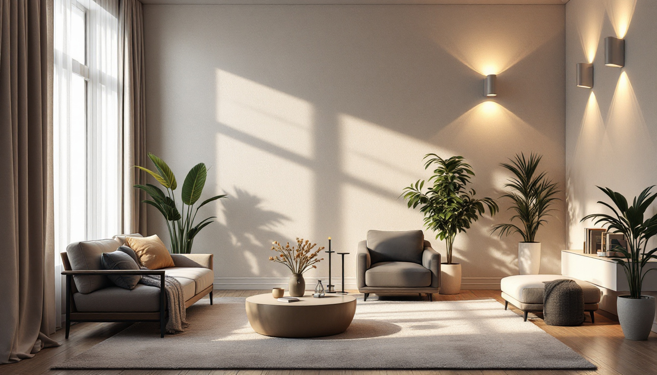A photograph of a beautifully designed room featuring strategically placed canister lights