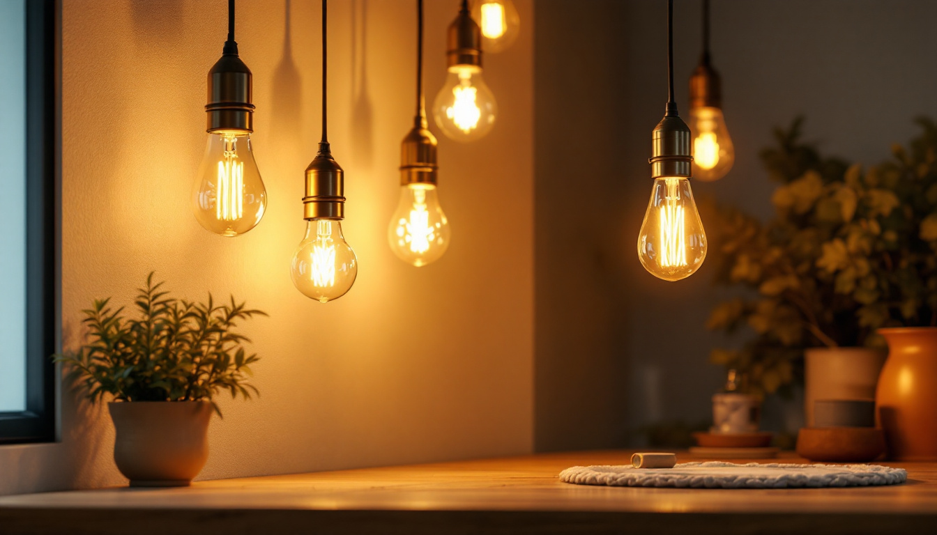 A photograph of a beautifully designed room showcasing various led light bulbs in use