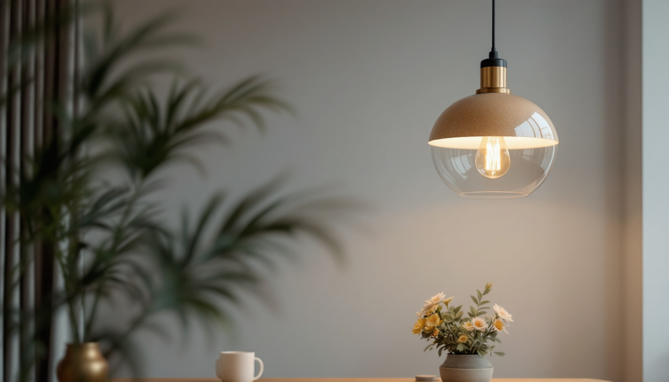 A photograph of a beautifully designed pendant light fixture that showcases a blend of elegant design and affordable materials