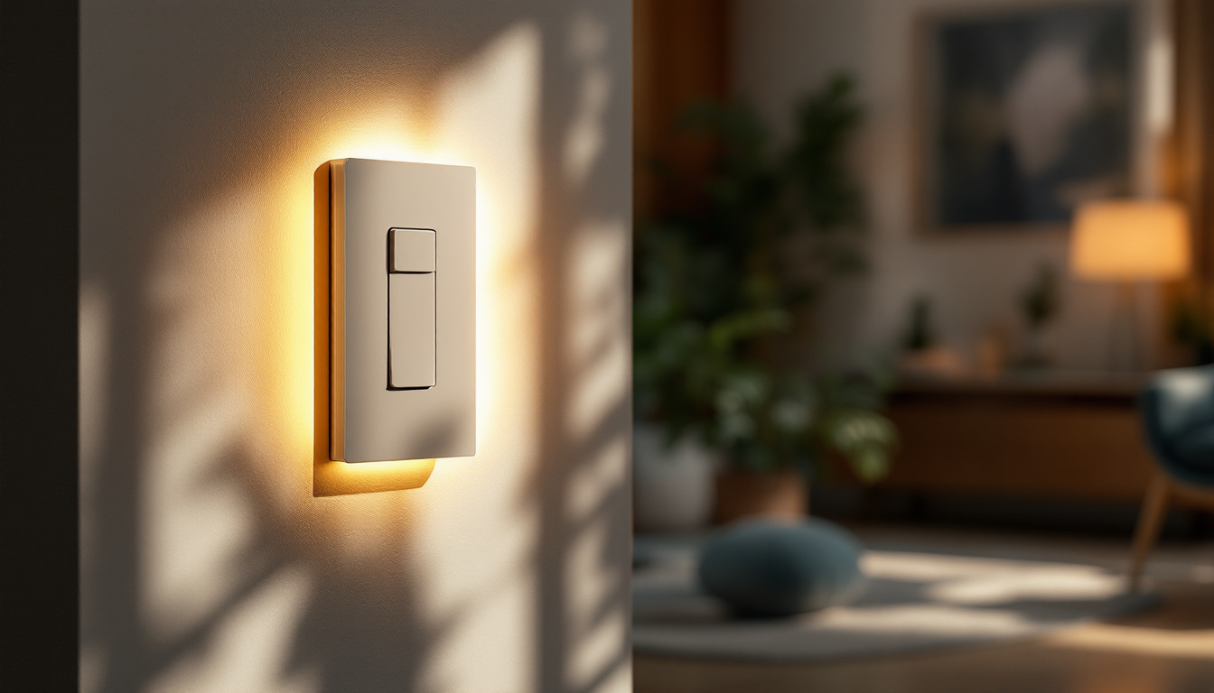 A photograph of a modern led light switch in a stylish