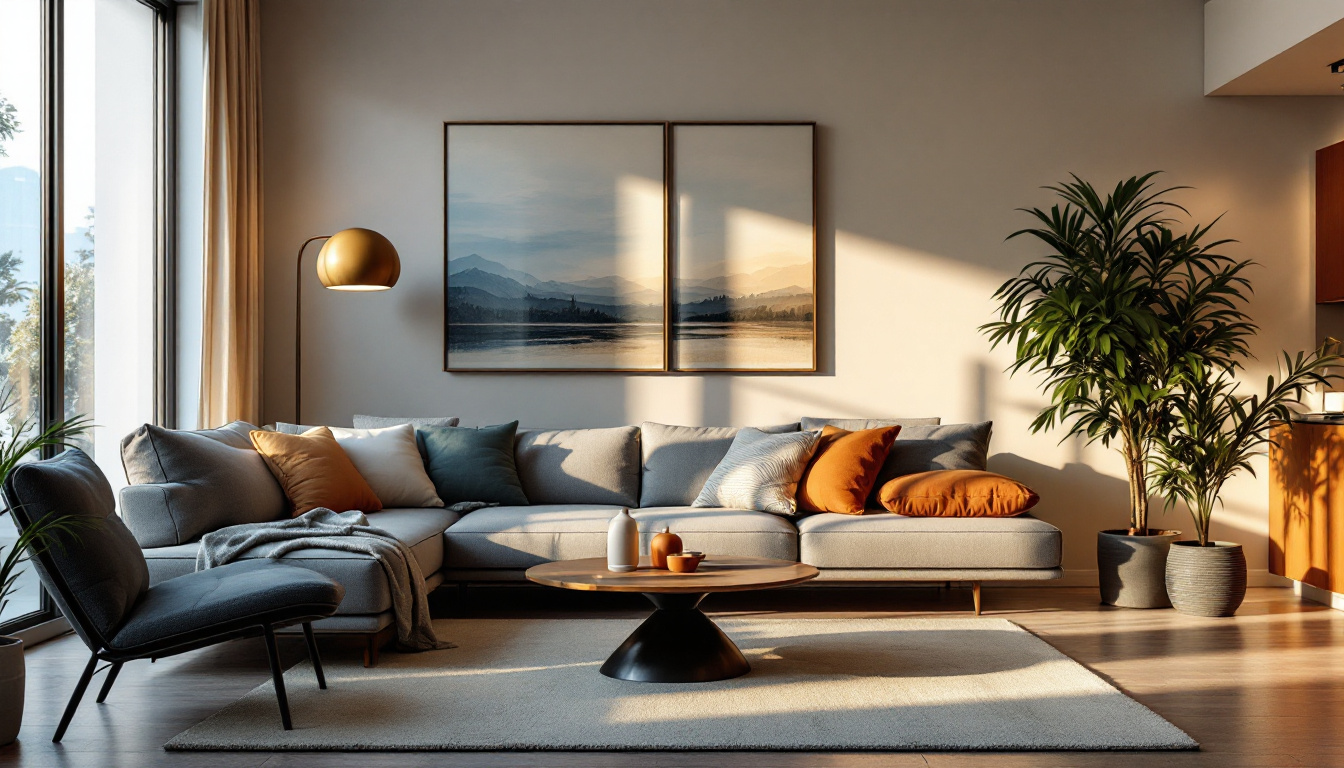 A photograph of a modern living space featuring a daylight sensor in action