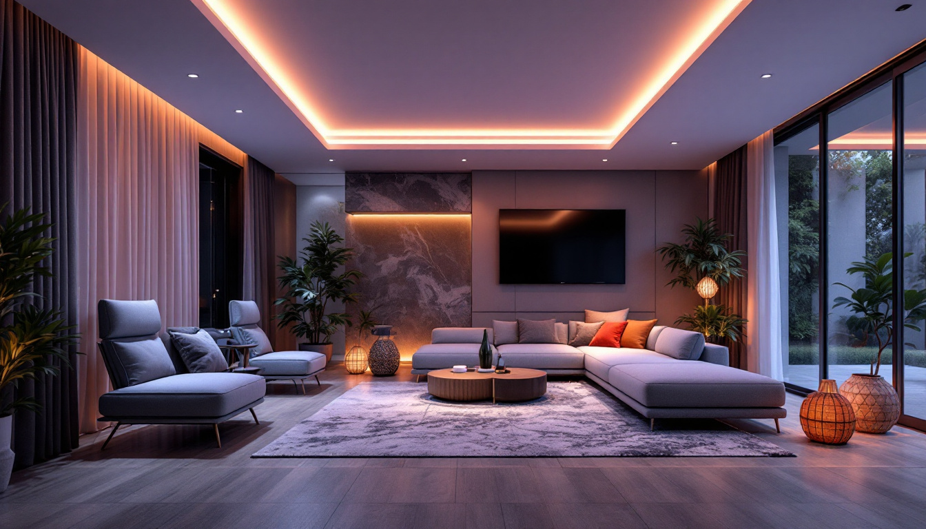 A photograph of a beautifully designed room featuring surface mount led lights