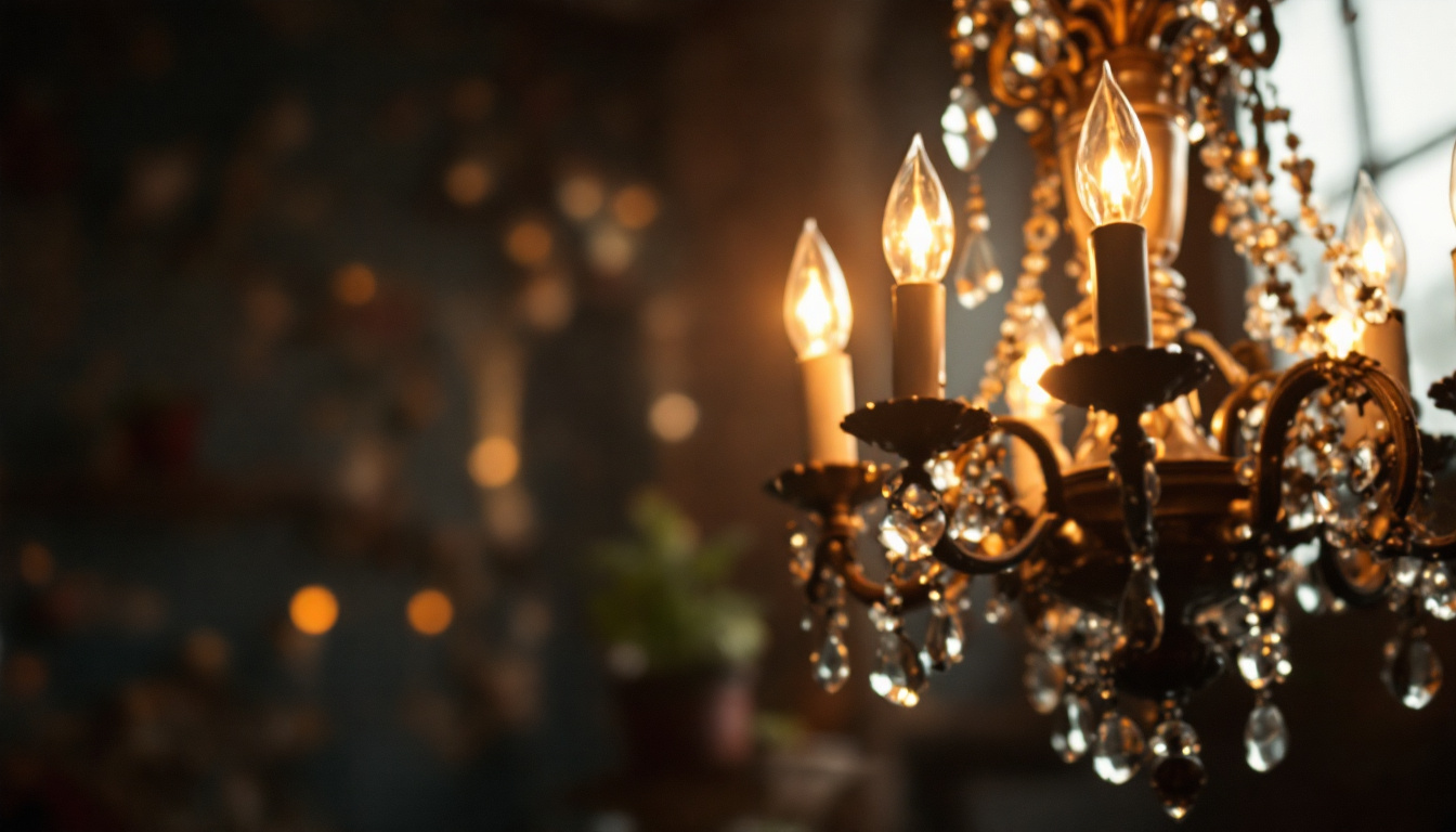 A photograph of a beautifully designed chandelier that showcases a blend of historical and modern elements