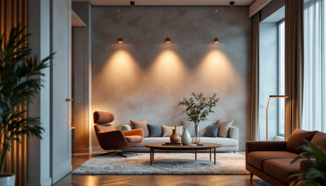A photograph of a beautifully designed interior space showcasing long lighting fixtures that highlight the room's features