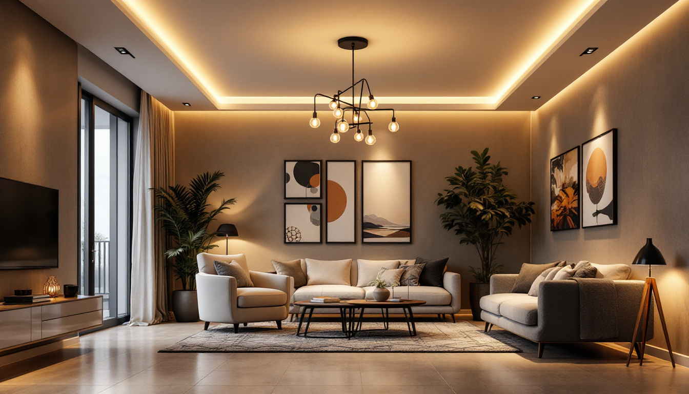 A photograph of a beautifully designed room featuring a stylish ceiling light flush mount