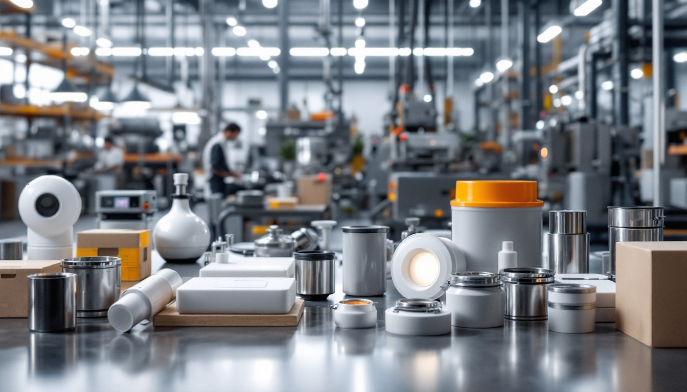 A photograph of a diverse range of receptacles being used in various industrial and commercial environments