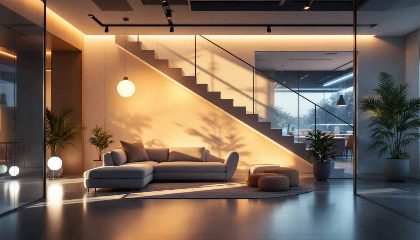 A photograph of a well-designed interior space illuminated by various osram sylvania lighting solutions